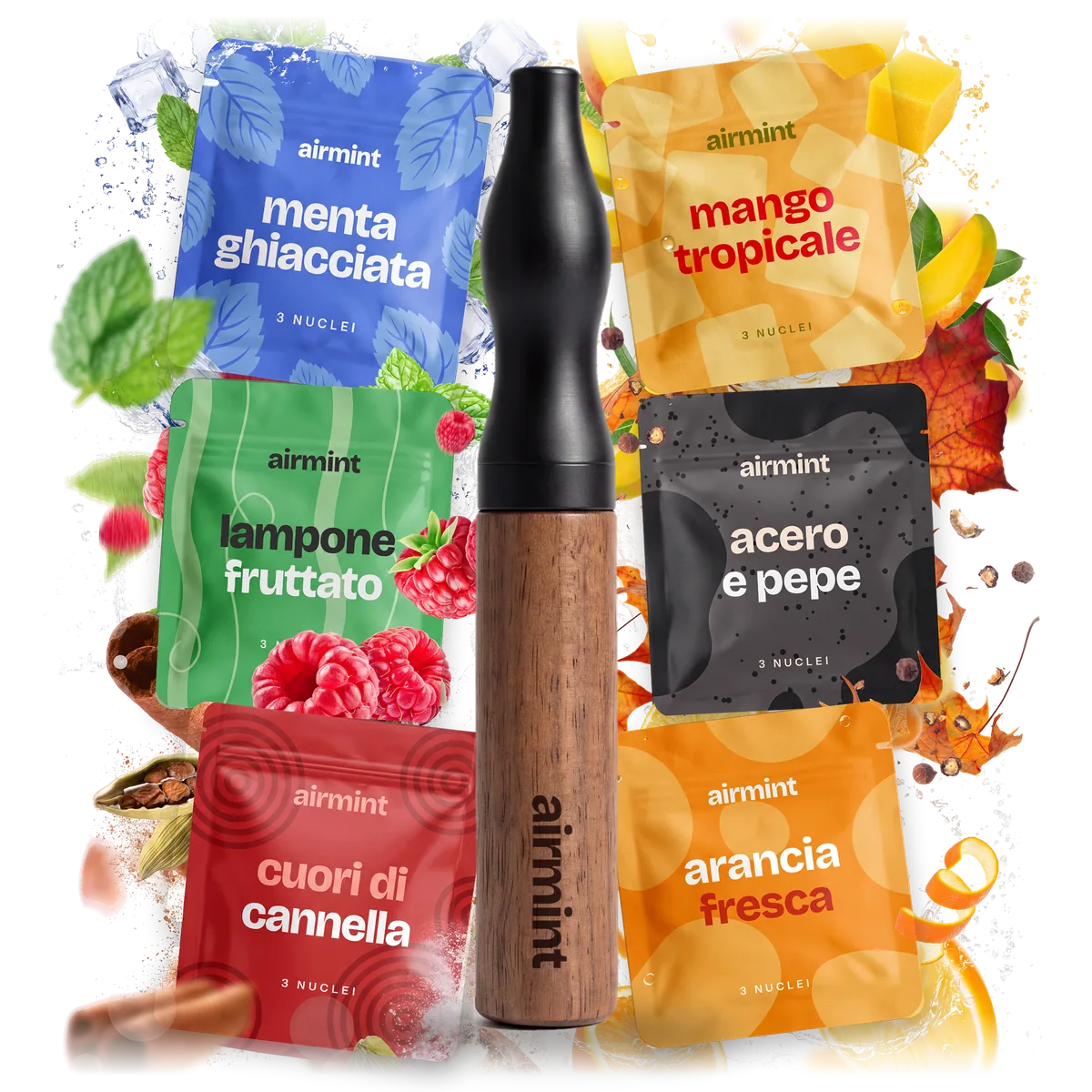 Inalatore Airmint con i sei aromi